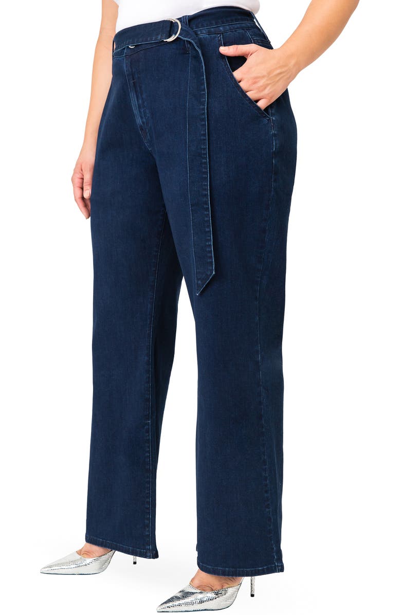 Standards & Practices Zahra Belted Denim Pants, Alternate, color,
