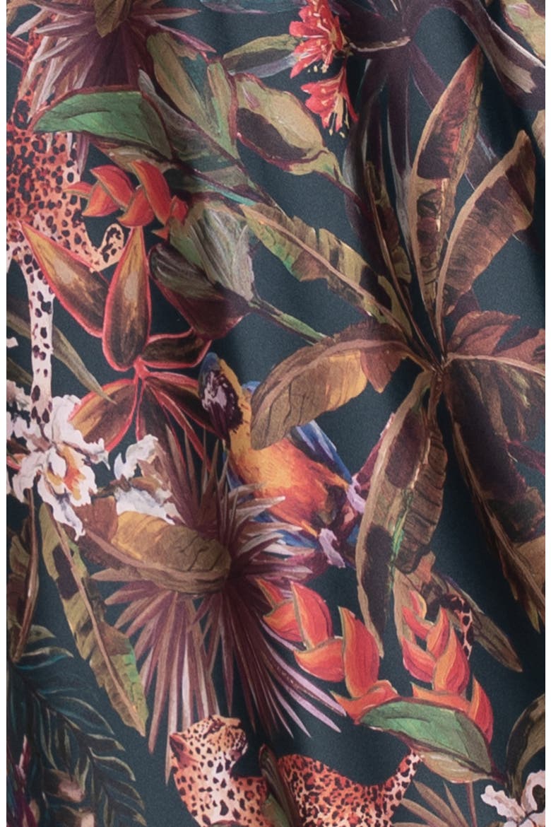 Print Satin Chemise, Alternate, color, NAVY