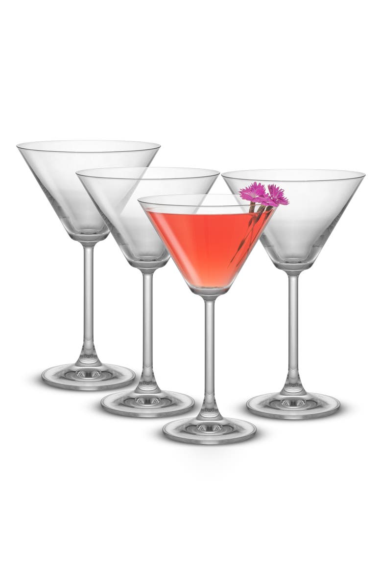 JoyJolt Olivia Set of 4 Martini Glasses, Alternate, color, Clear