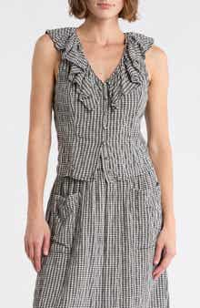 Melrose and Market Ruffle V-Neck Sleeveless Top