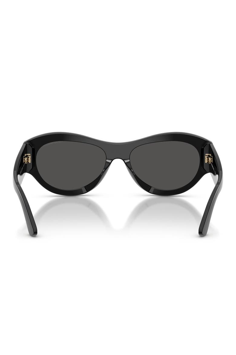136mm Irregular Sunglasses, Alternate, color, SHINY BLACK / DARK GREY
