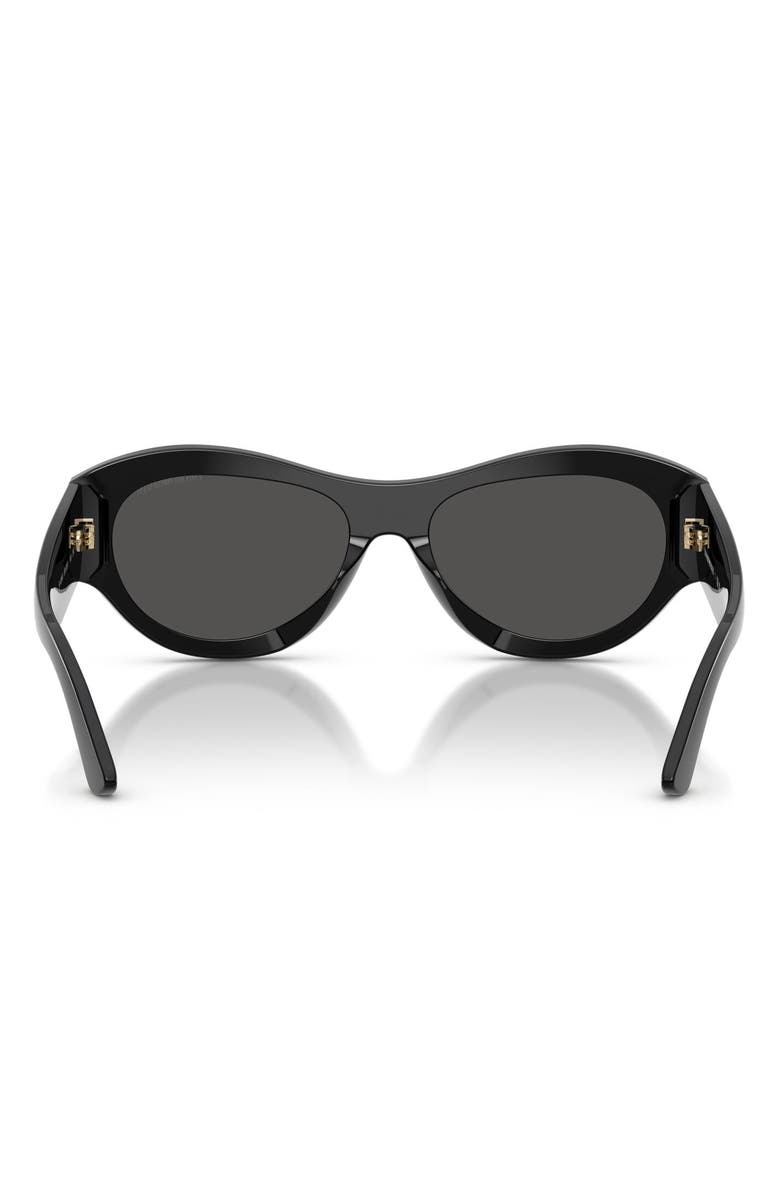 Emporio Armani 136mm Irregular Sunglasses, Alternate, color, Shiny Black / Dark Grey