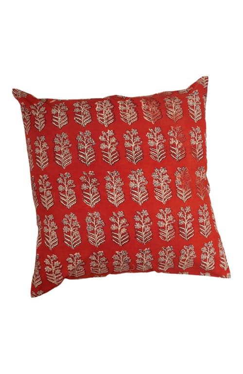 Ninéh Red Ember Hand Block Print Pillow - Cover in Brick Red  product
