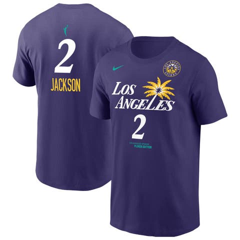 Men's Nike Rickea Jackson Purple Los Angeles Sparks Explorer Edition Name & Number T-Shirt
