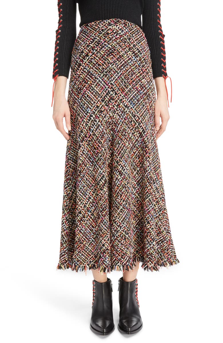 McQueen Alexander McQueen Wishing Tree Tweed Skirt, Main, color, 