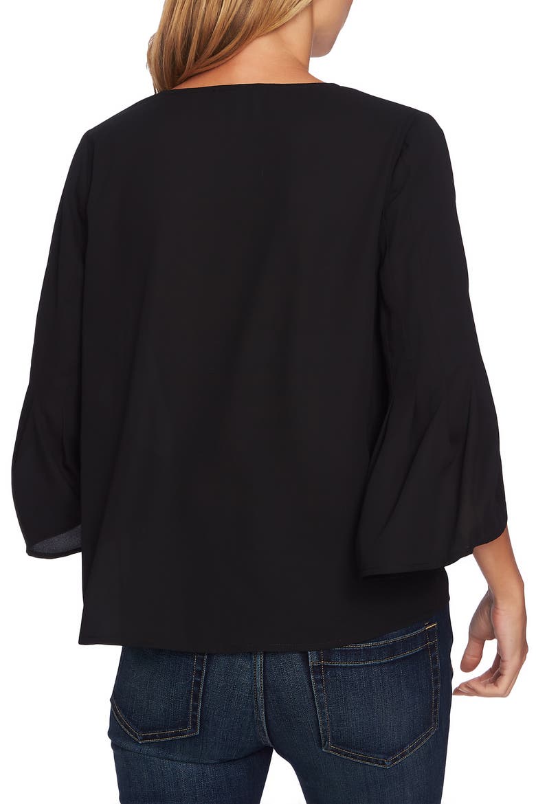 Bell Sleeve Swing Blouse, Alternate, color, RICH BLACK