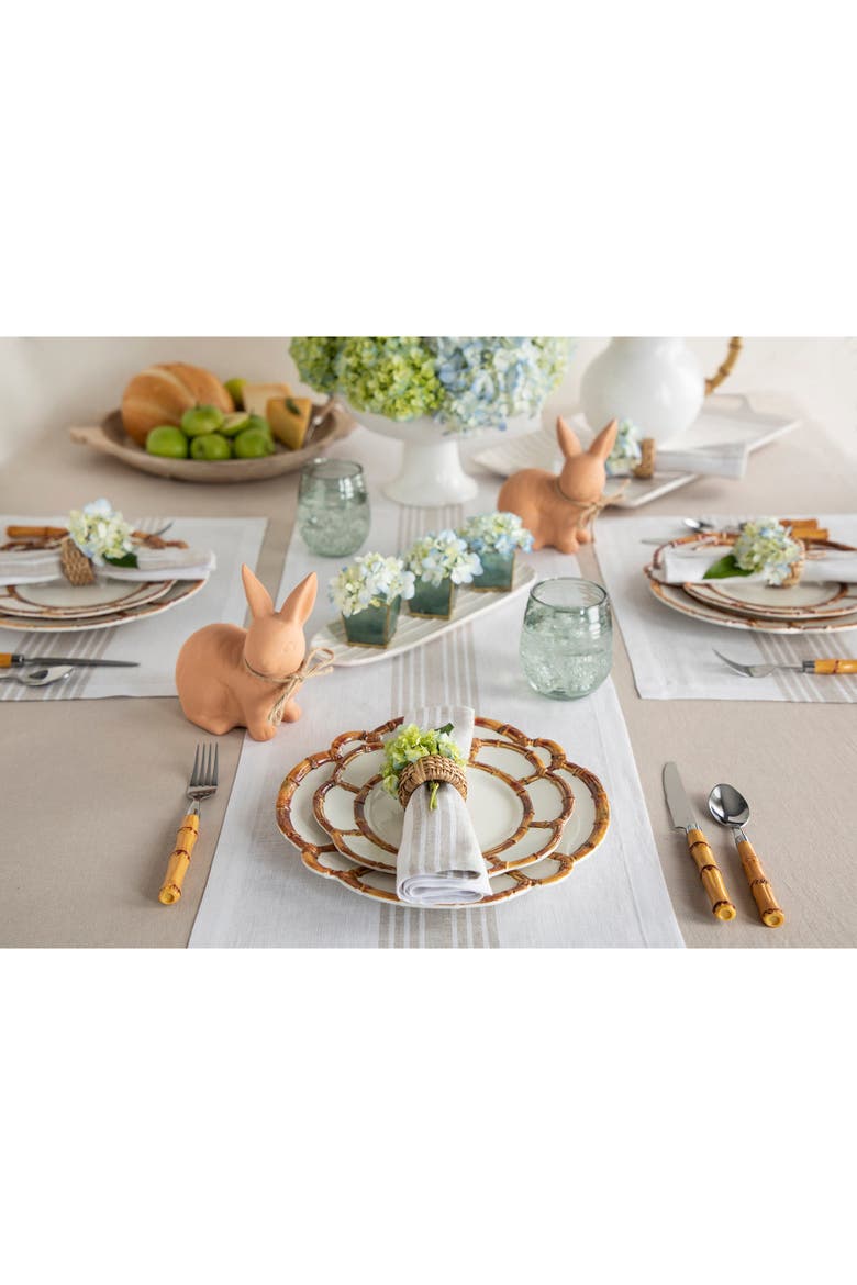 Linen Table Runner - Farmhouse, Alternate, color, Natural and White