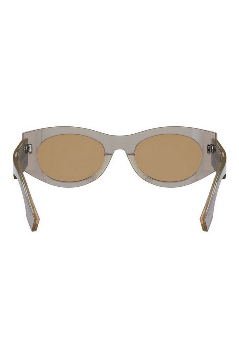 'Fendi Roma 52mm Oval Sunglasses, Alternate, color, BEIGO