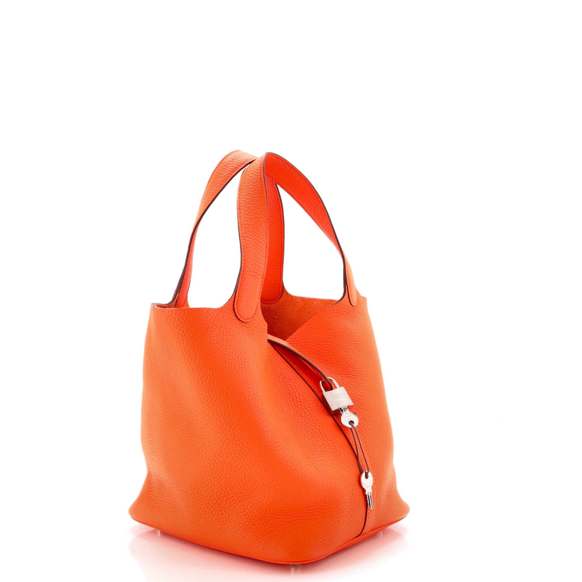 Pre-Owned Hermes Picotin Lock Bag Clemence MM, Alternate, color, Orange Minium