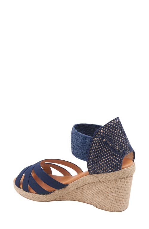 Andre Assous Women's Adin Jute Wedge Sandals In Blue