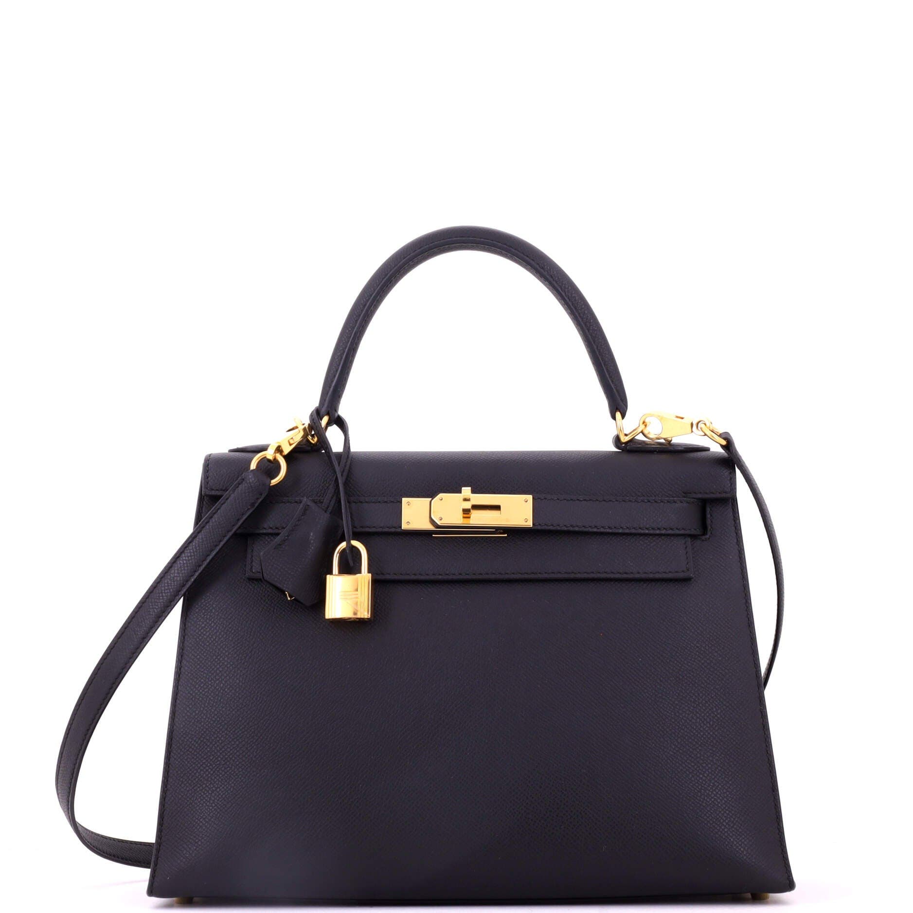 Kelly Handbag Black Epsom with Gold Hardware 28, Main, color, Black