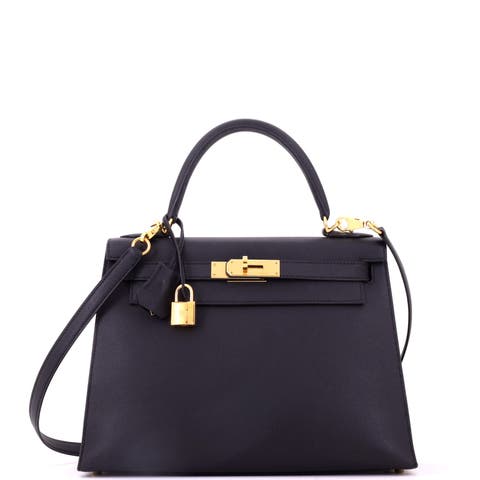 Kelly Handbag Black Epsom with Gold Hardware 28