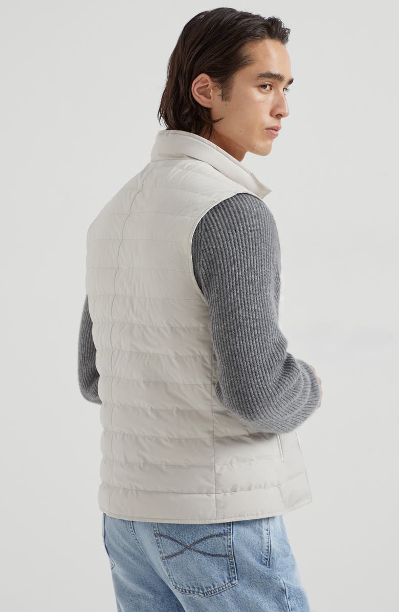 Brunello Cucinelli Lightweight down vest, Alternate, color, Ivory