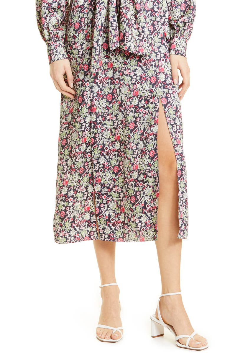 Cinq à Sept Quin Floral Print Long Sleeve Dress, Alternate, color, 