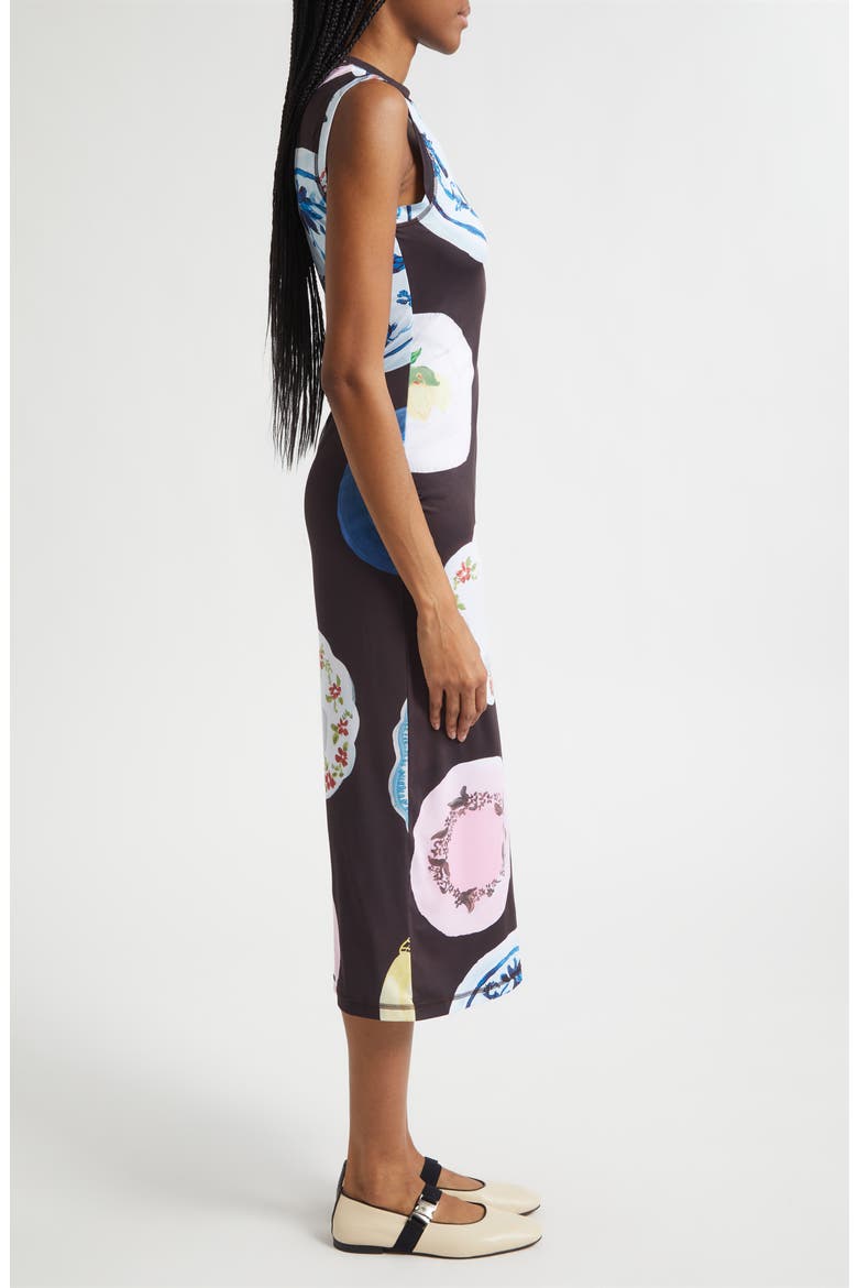 Printed Sleeveless Body-Con Dress, Alternate, color, THE PLATERA