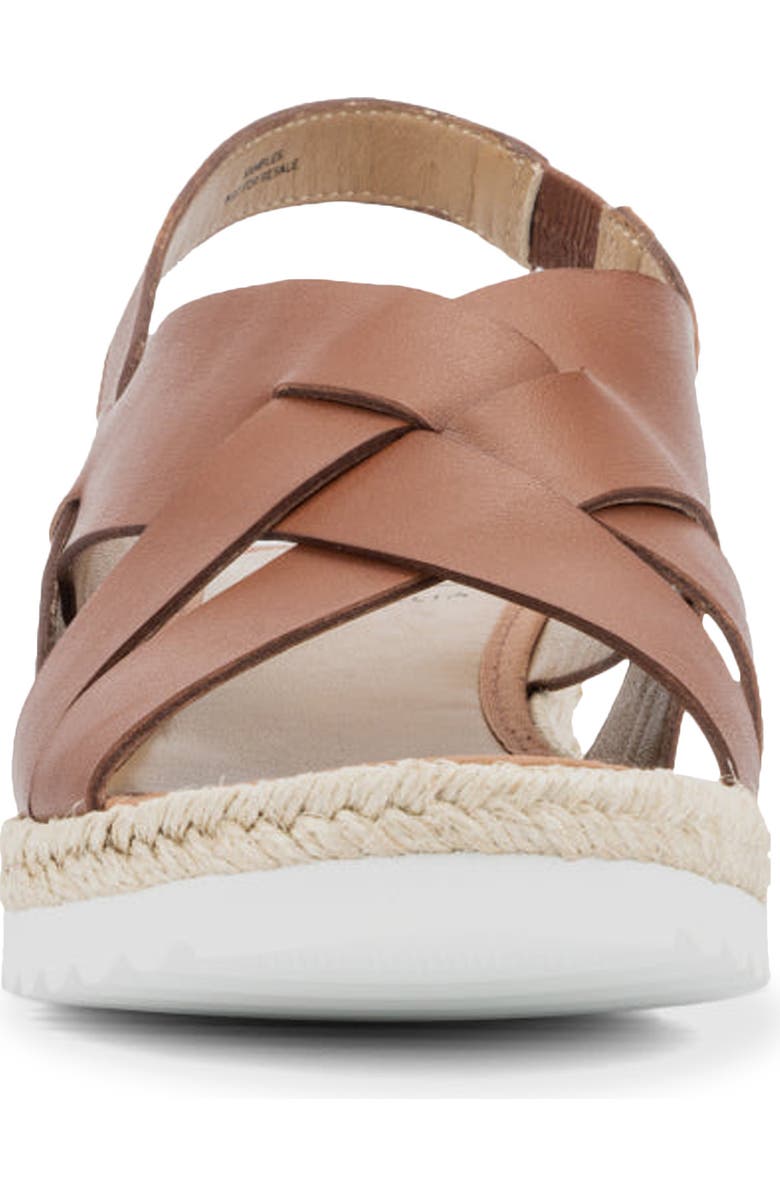 Aquatalia Amaya Water Repellent Slingback Espadrille Wedge Sandal, Alternate, color, Mid Brown