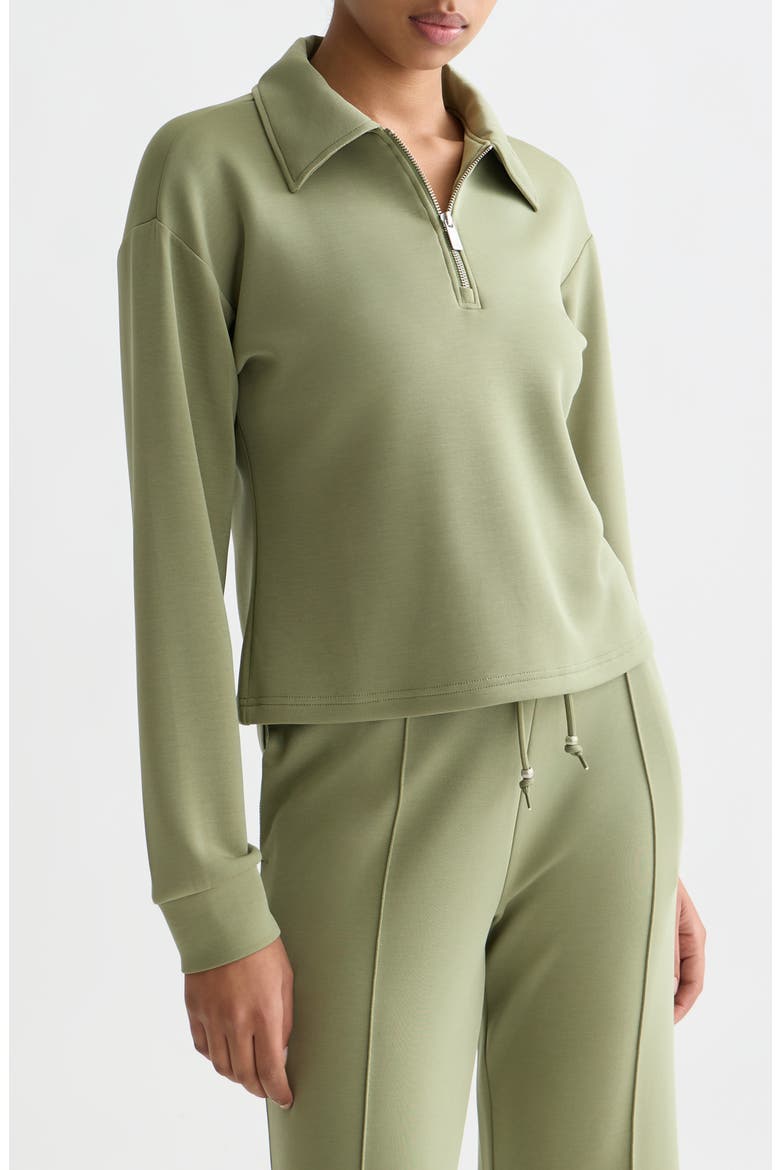 Quarter-Zip Sweatshirt, Main, color, OIL GREEN