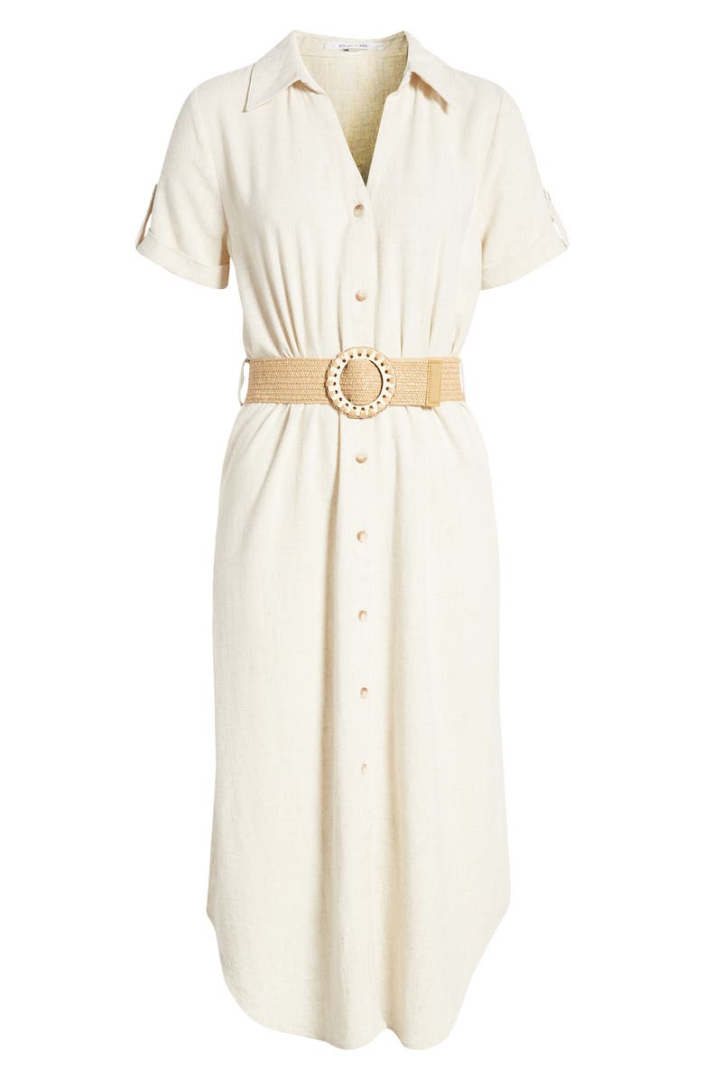 ZOE AND CLAIRE Belted Shirtdress, Alternate, color, Natural