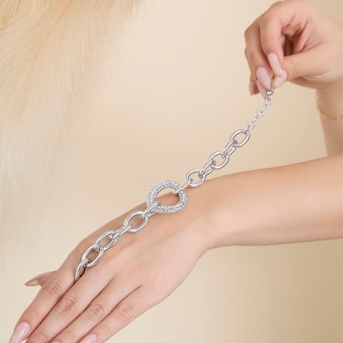 Jessica Simpson Pavé Oval Link Bracelet In White