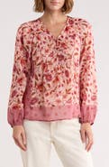 DR2 by Daniel Rainn Floral Print Peasant Top