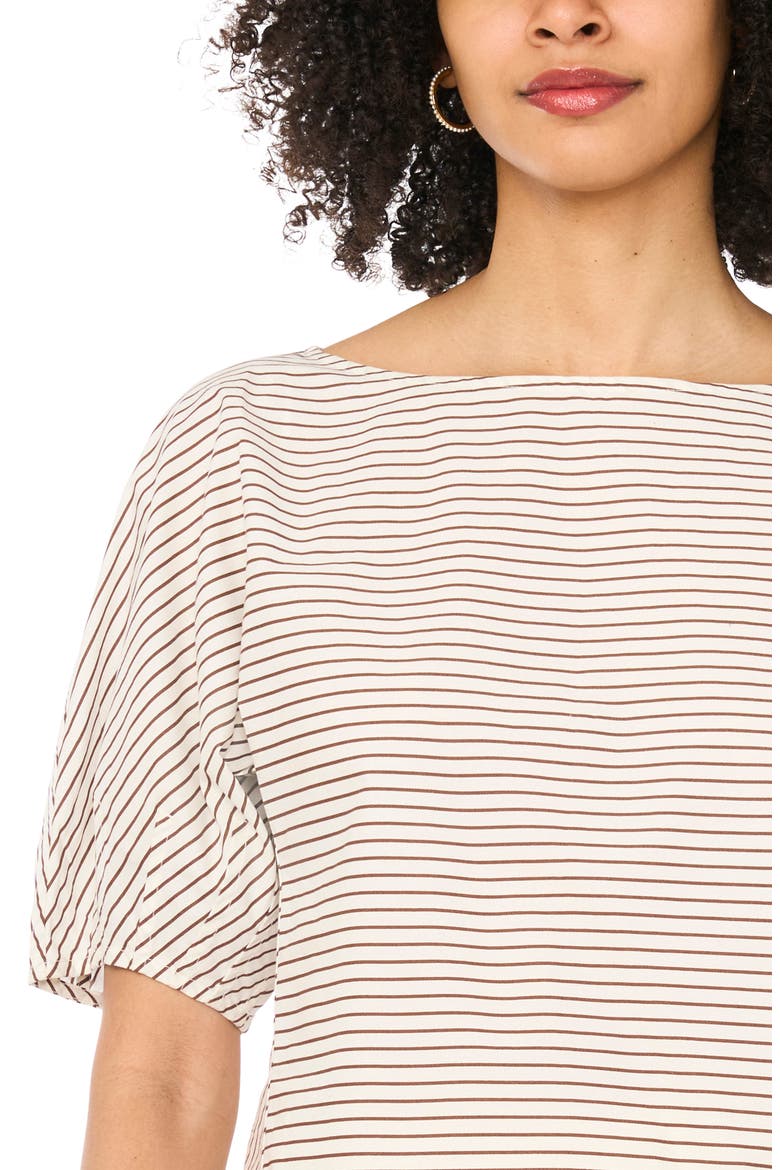 Barrel Sleeve Top, Alternate, color, BITTER CHOCOLATE