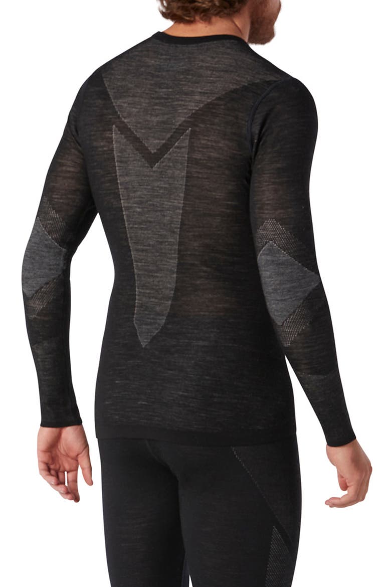 Intraknit Merino 200 Long Sleeve T-Shirt, Alternate, color, BLACK WHITE