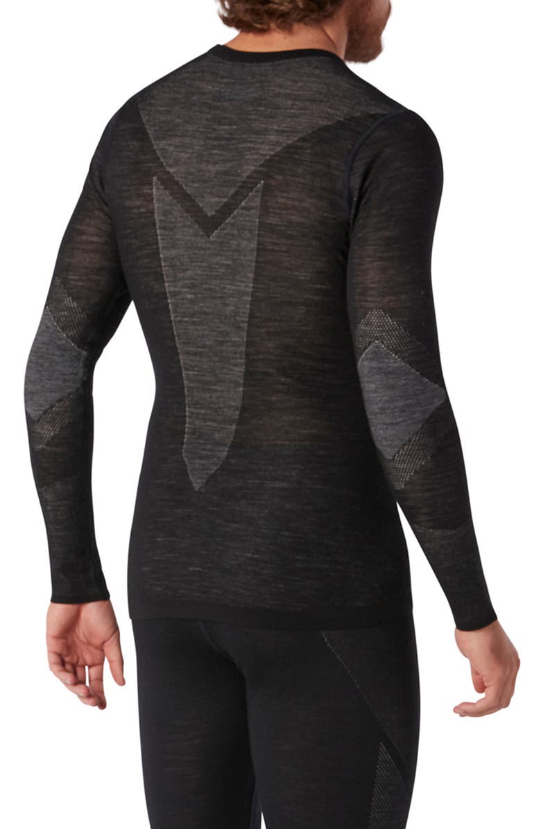 Smartwool Intraknit Merino 200 Long Sleeve T-Shirt, Alternate, color, Black White