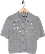 NVLT Embroidered Collared Short Sleeve Sweater