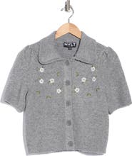 NVLT Embroidered Collared Short Sleeve Sweater