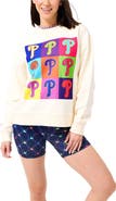 Terez Women's Terez Cream Philadelphia Phillies Classic Oversized Pullover Sweatshirt
