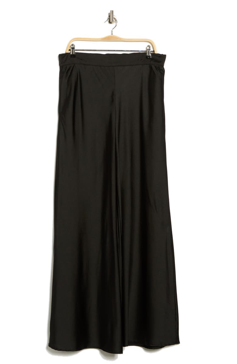 Renee C Satin Wide Leg Pants, Alternate, color, Black