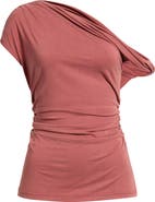 A.REN Luci Ruched One-Shoulder Top