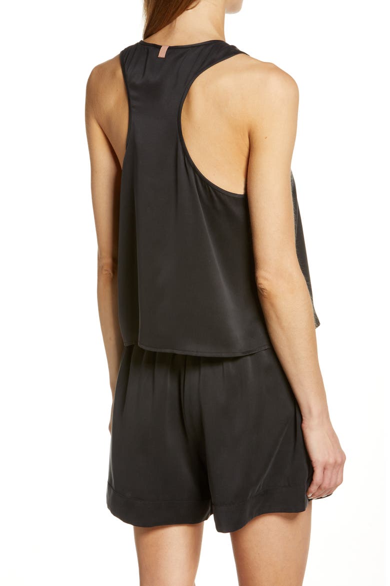 Racerback Silk Pajama Tank, Alternate, color, IMMERSED BLACK