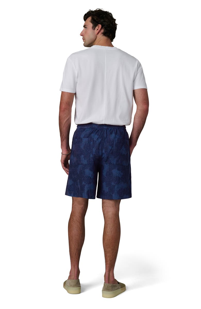 Joe's Cabana Leaf Print Drawstring Shorts, Alternate, color, Dark Indigo