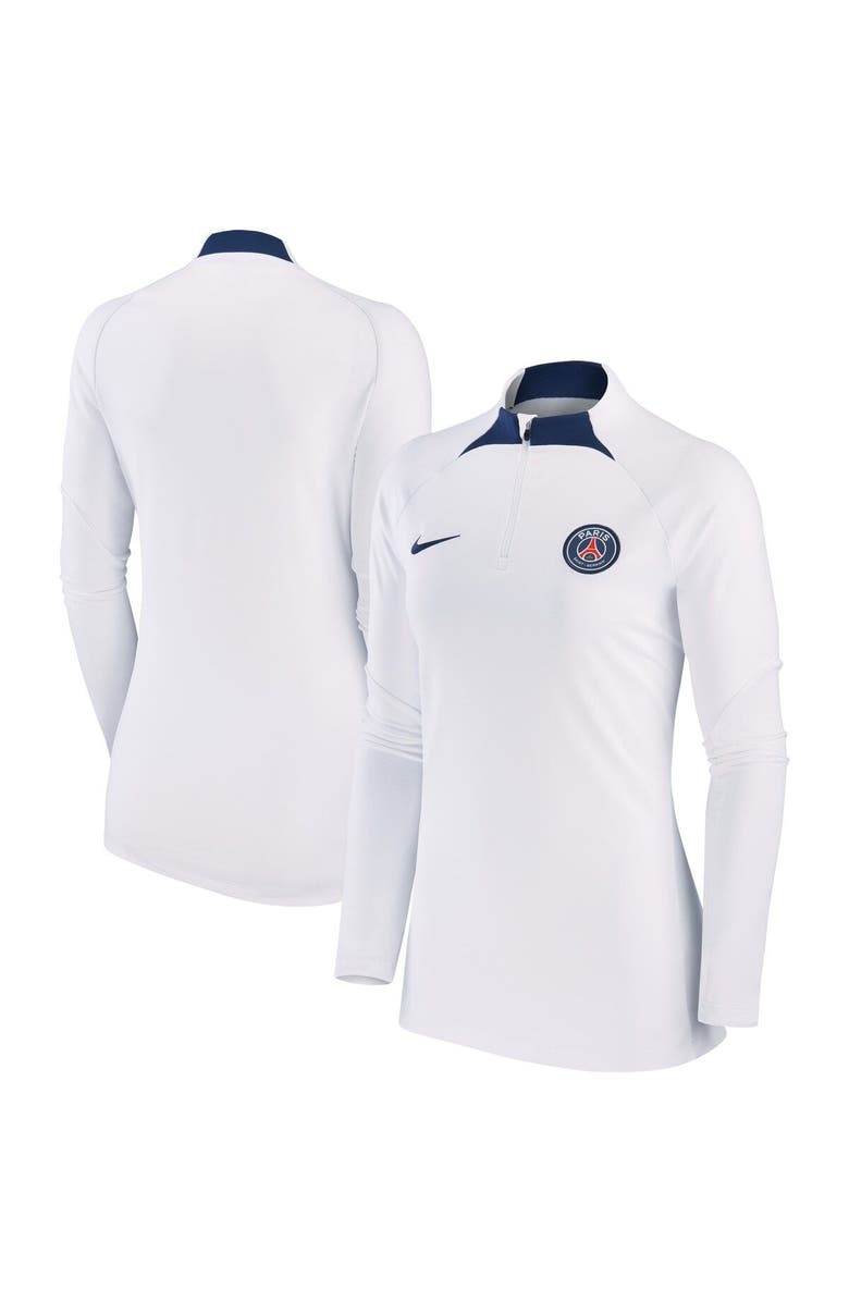 Nike Women's Nike White Paris Saint-Germain Strike Drill Raglan Performance Quarter-Zip Top, Main, color, White