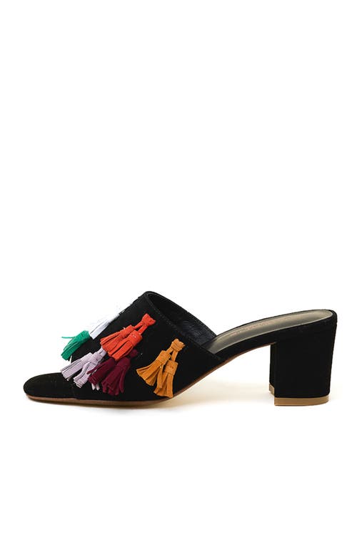 Charlotte Stone Lorraine Tasseled Mule Slide Sandal In Multi