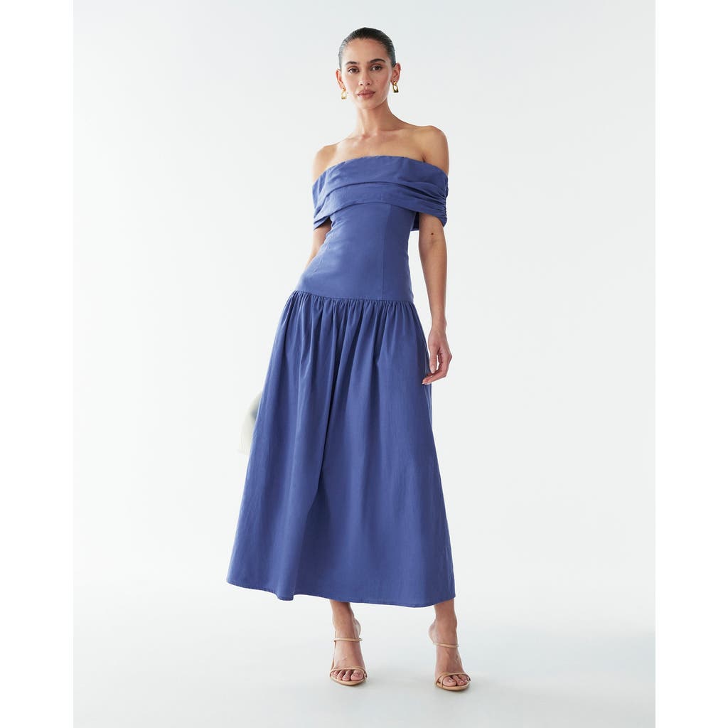 Bwldr Steph Midi Dress In Blue