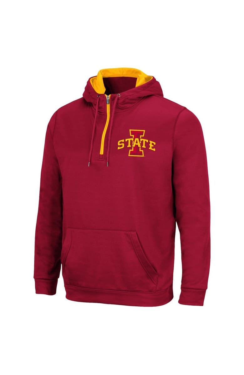COLOSSEUM Men's Colosseum Cardinal Iowa State Cyclones Harbor Quarter-Zip Hoodie, Alternate, color, 