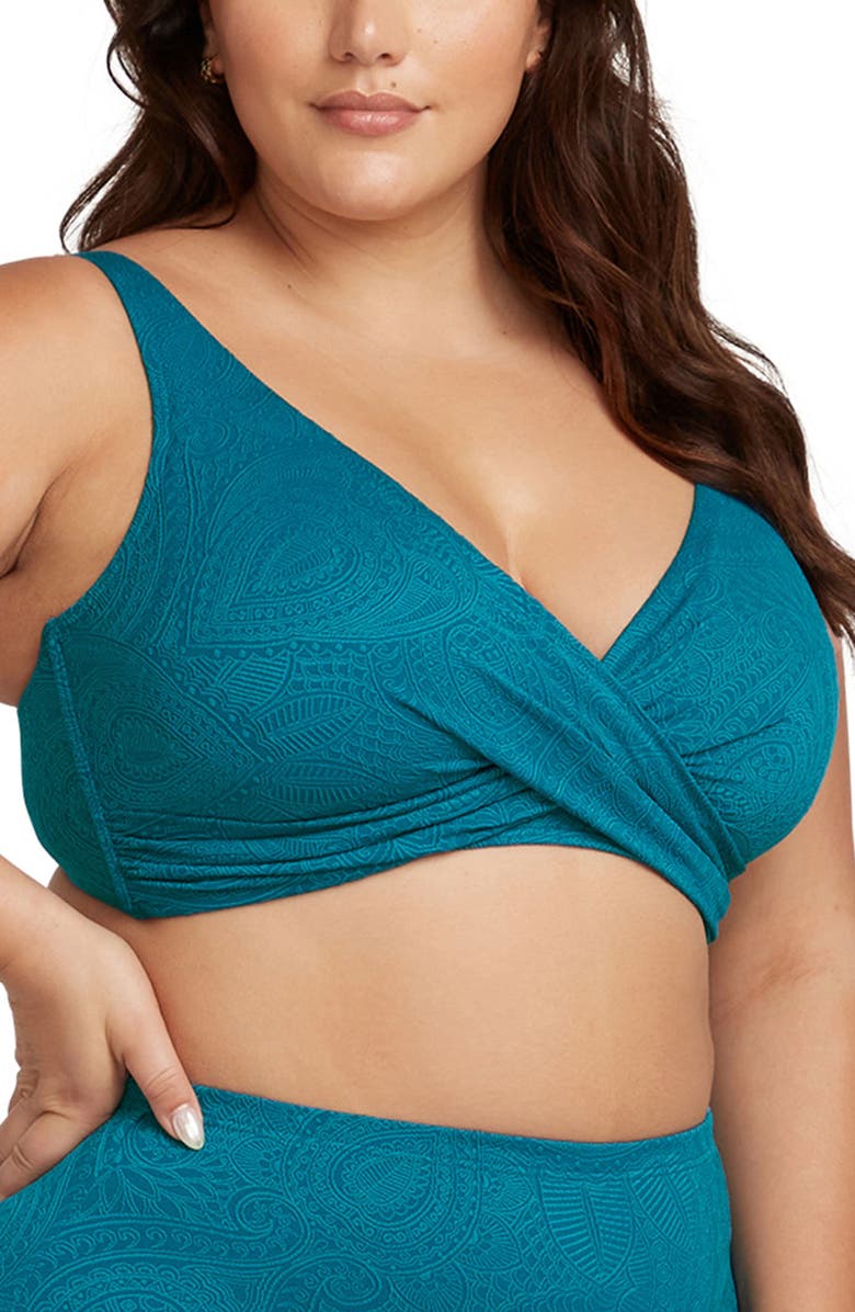 Artesands La Traviata Delacroix Cross Front D-Cup & Up Bikini Top, Alternate, color,