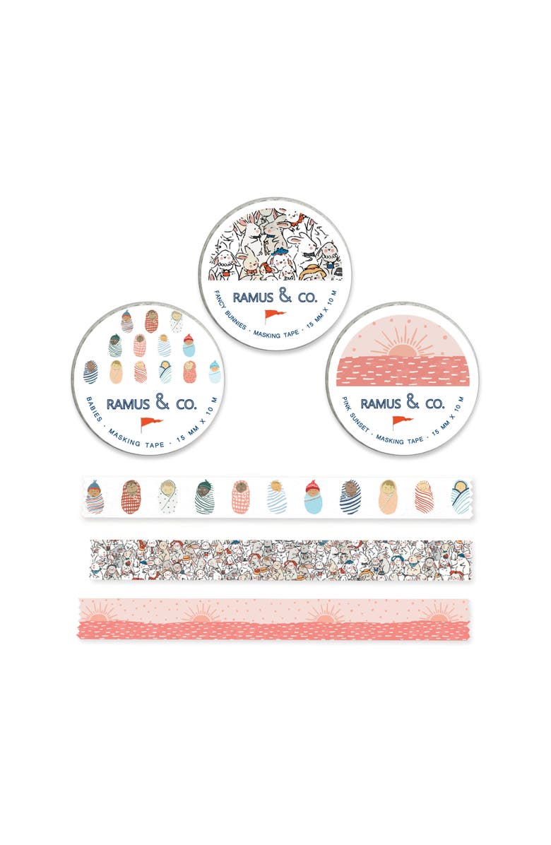 Ramus & Co Illustrated Masking Tape - 3ct Rolls, Assorted Rolls, Main, color, Multi-Pack