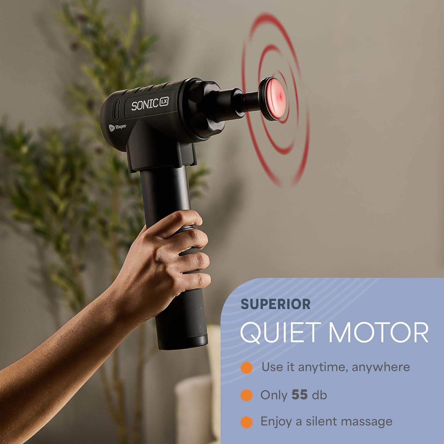 Lifepro Sonic LX Heated Deep Tissue Massage Gun Portable Handheld
