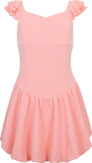Zunie Kids' Flutter Sleeve Bubble Hem Party Dress