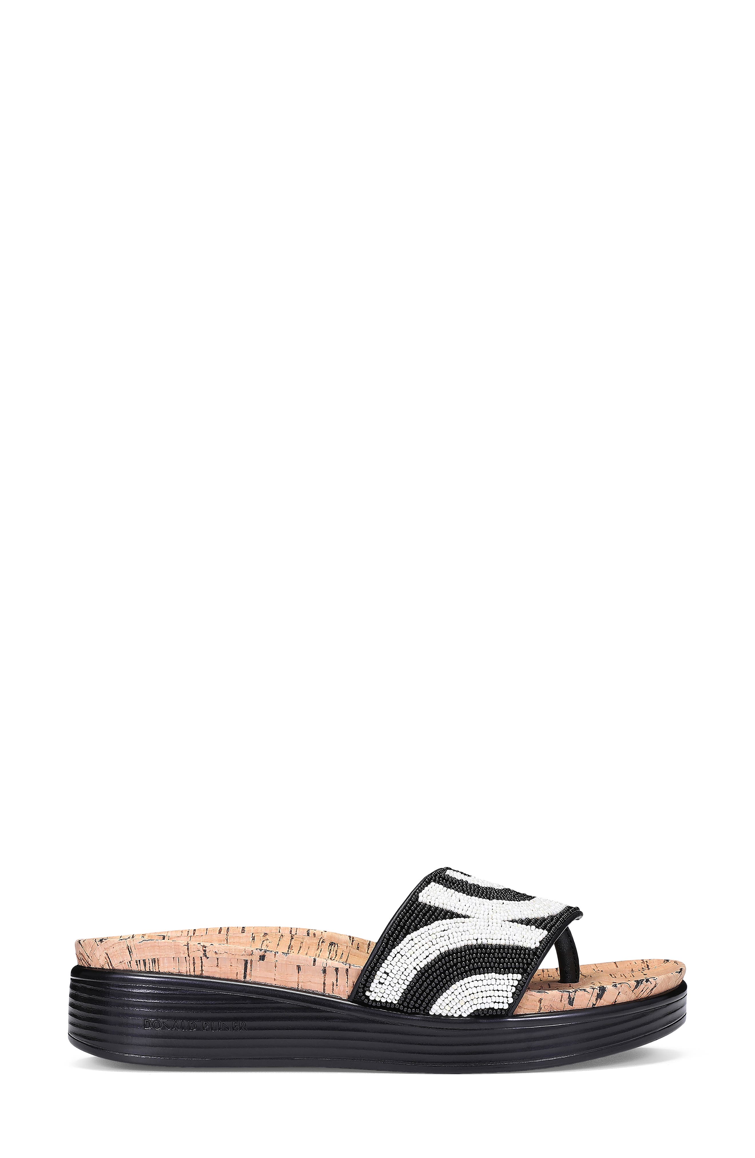 Fifi Low Wedge Flip Flop, Alternate, color, BLACK/ IVORY