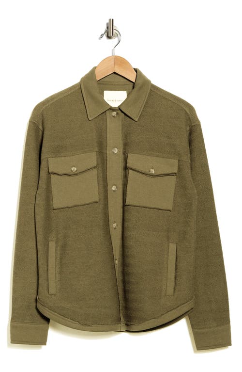 Thread & Supply Chevron Knit Shacket In Green