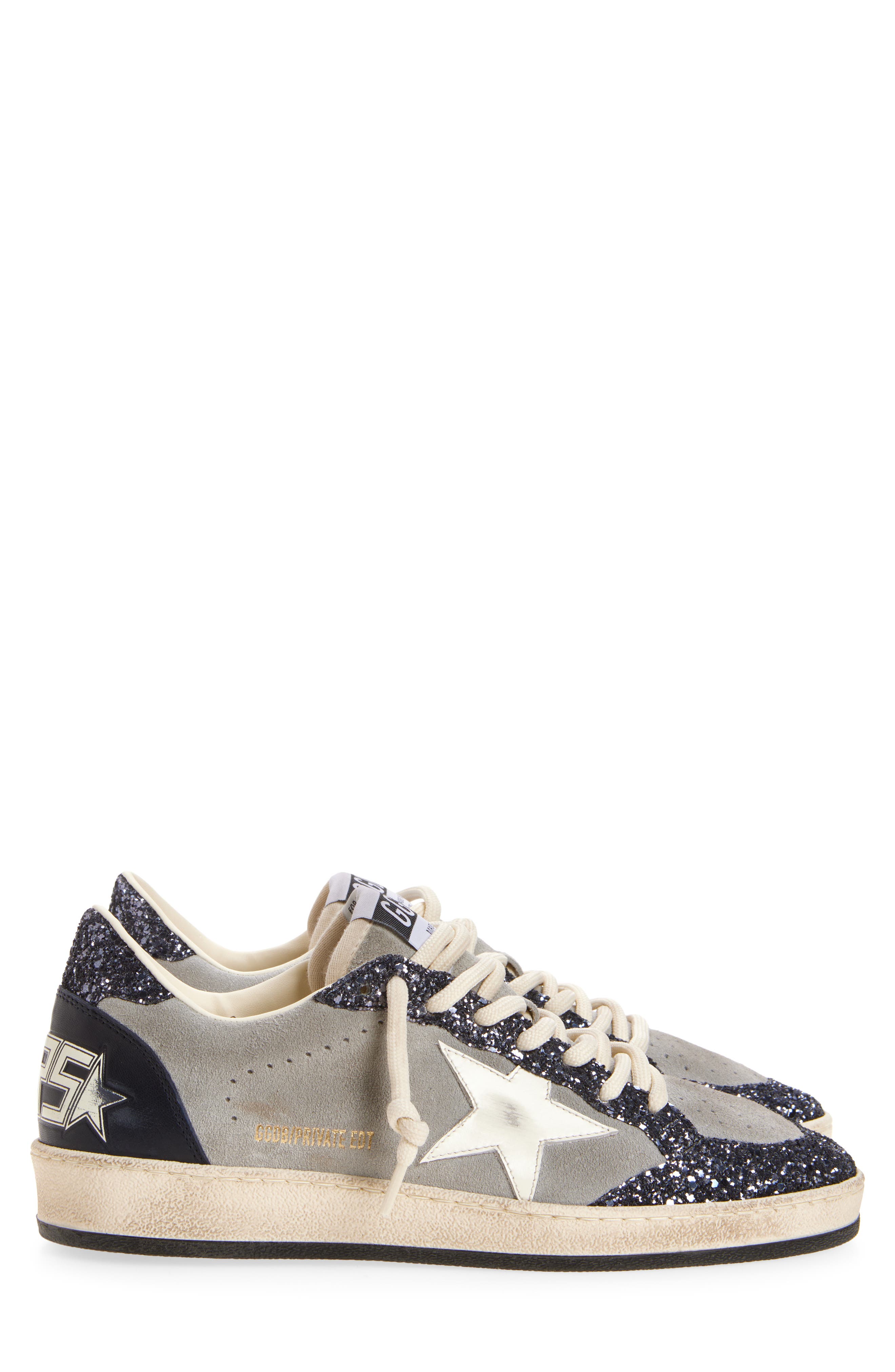 Golden Goose Ball Star Low Top Sneaker, Alternate, color, Grey/ Navy Blue/ Cream