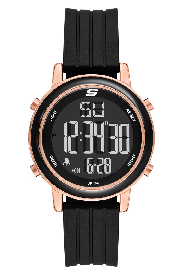 Westport Digital Silicone Strap Watch, 40mm, Main, color, ROSE GOLD