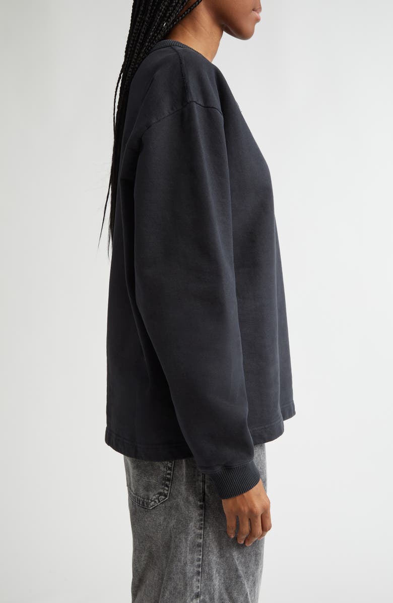 Acne Studios Logo Stamp Cotton Sweatshirt, Alternate, color,