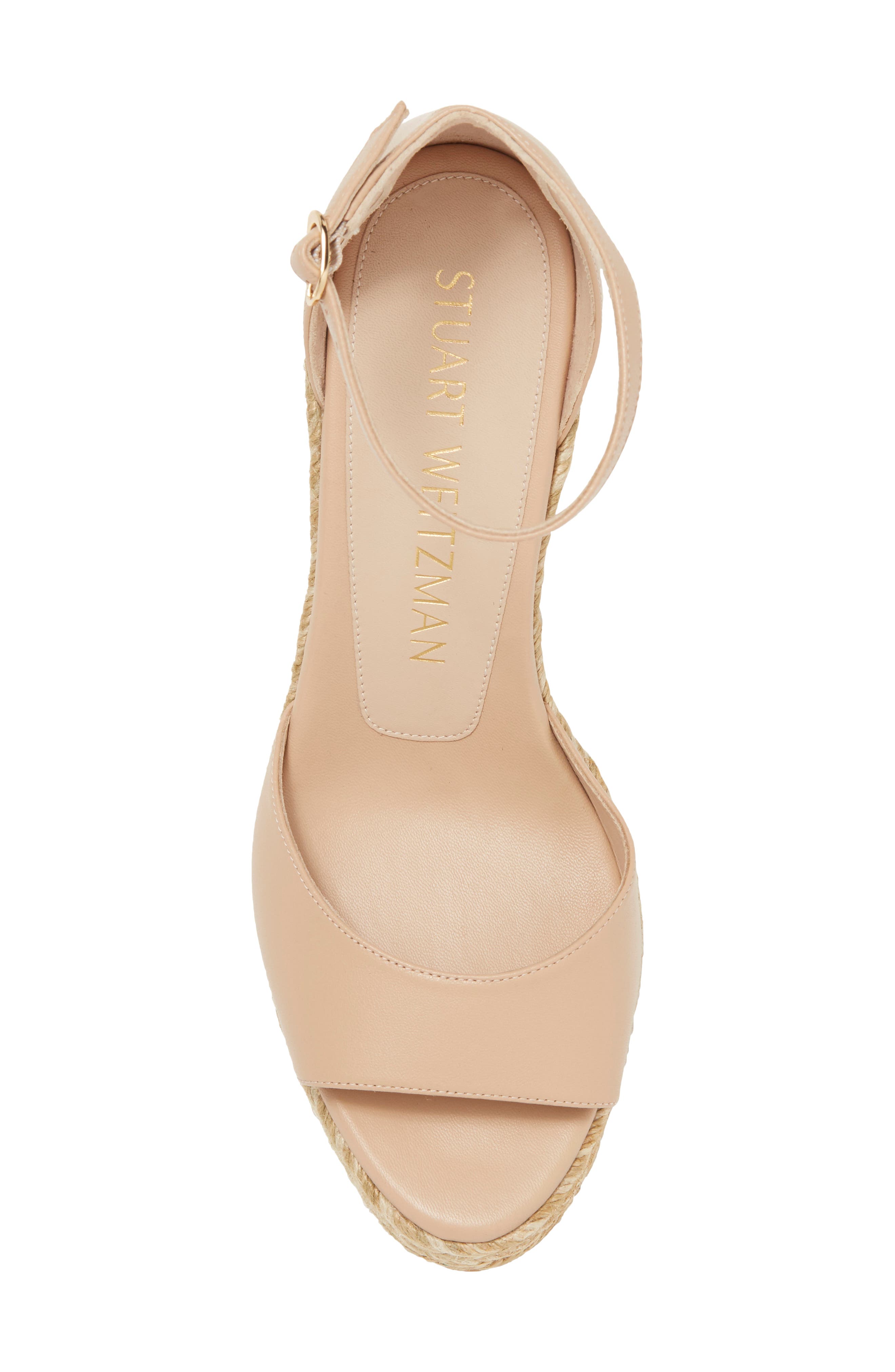 Stuart Weitzman Nudist Curve Espadrille Wedge Sandal, Alternate, color, 