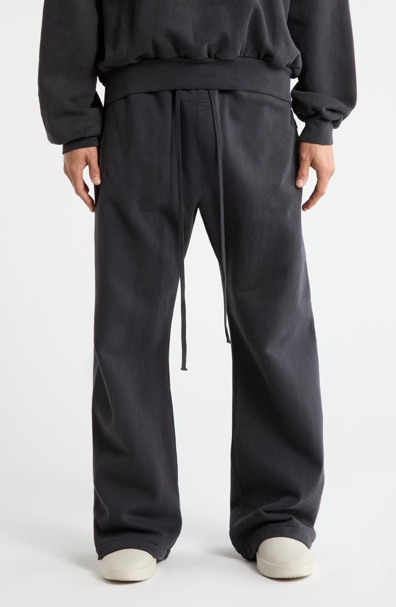 Fear of God Essentials Cotton Fleece Flare Sweatpants, Main, color, Vintage Black