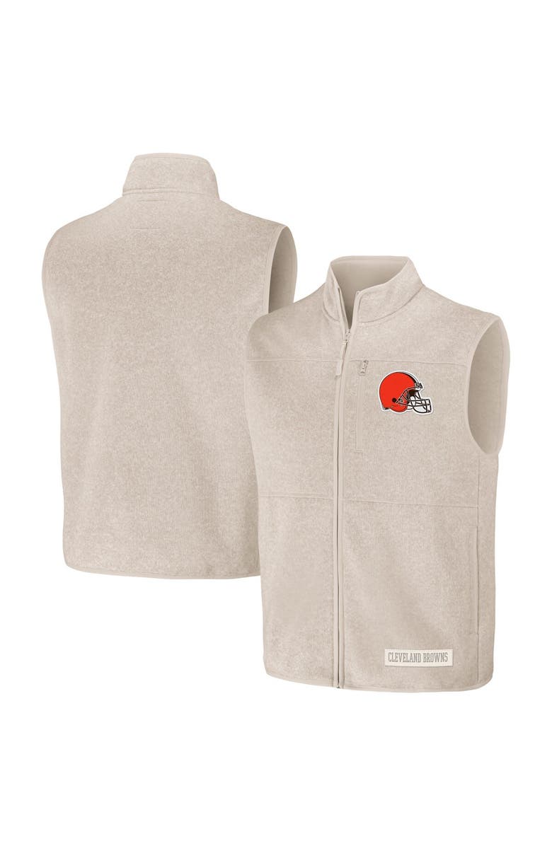 NFL X DARIUS RUCKER Men's NFL x Darius Rucker Collection by Fanatics  Oatmeal Cleveland Browns Full-Zip Sweater Vest, Main, color, 